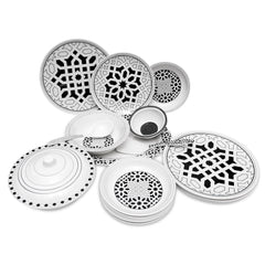 30PCS 6 Person Dinner Set Geometric Black