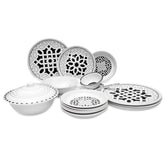 30PCS 6 Person Dinner Set Geometric Black