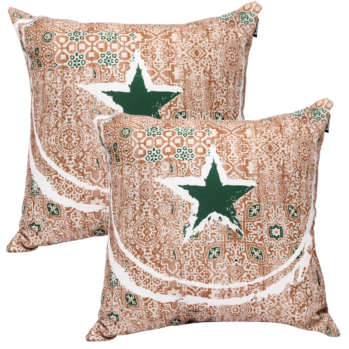 Pack of 2 Chand Green Filled Cushion 40x40 (cm)