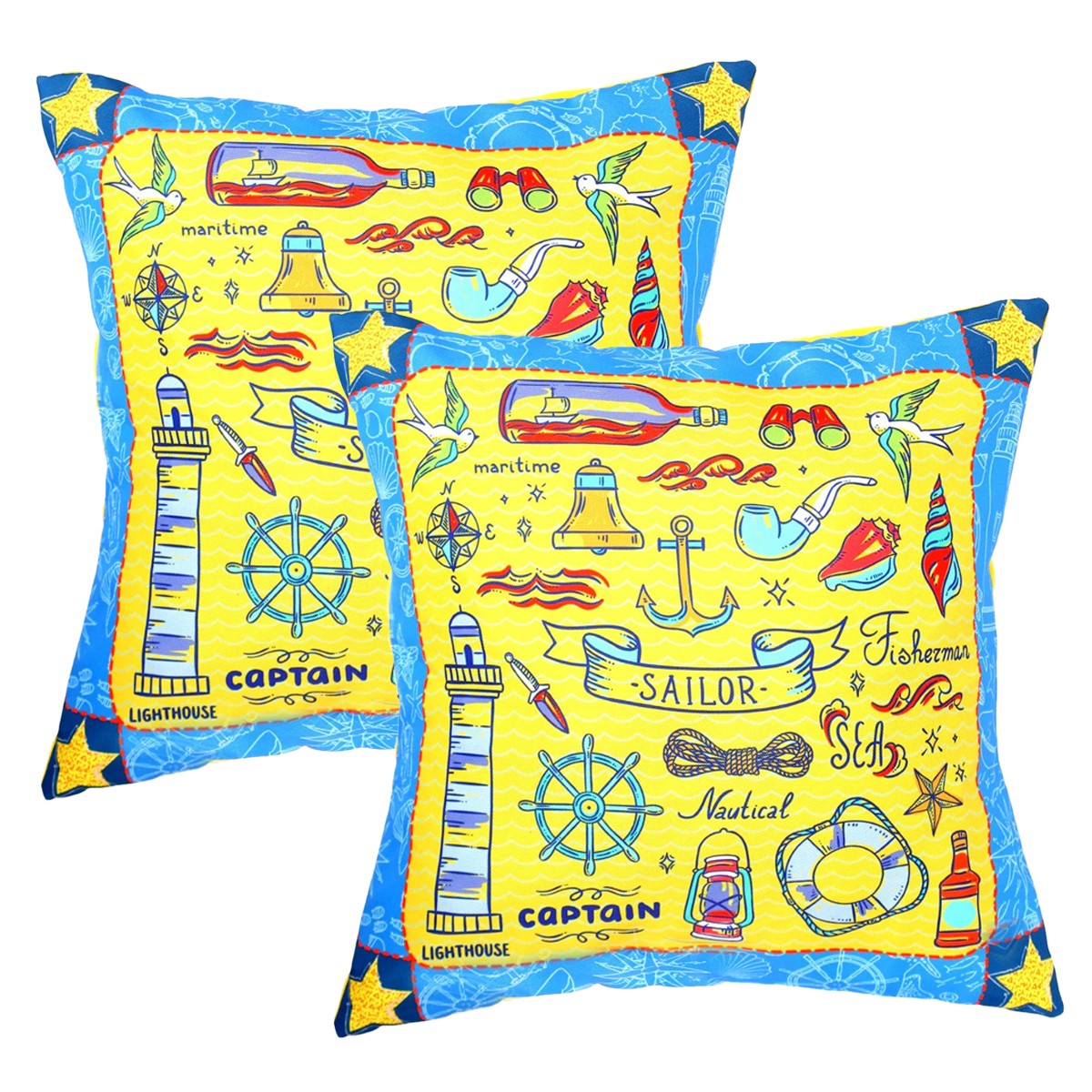 Pack of 2 Under The Sea Cushion Cover 45x45 (cm)