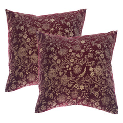 Pack of 2 Gold Floral Cushion Cover 45x45 (cm)