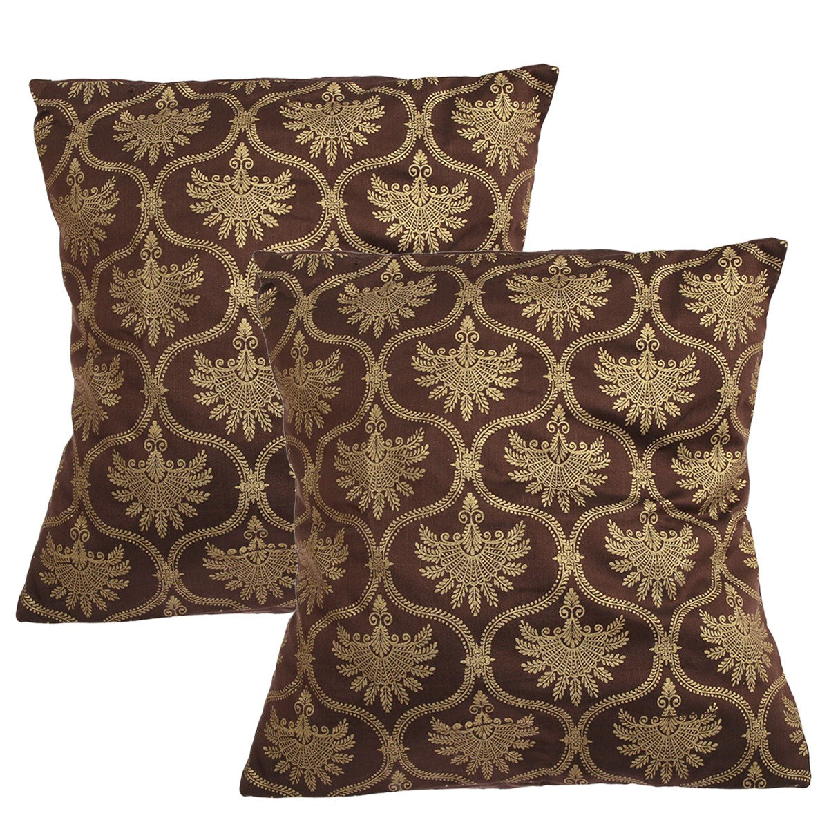 Pack of 2 Damask Brown Cushion Cover 45x45 (cm)