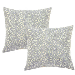 Pack of 2 Geometric Pattern Silver Cushion Cover 45x45 (cm)