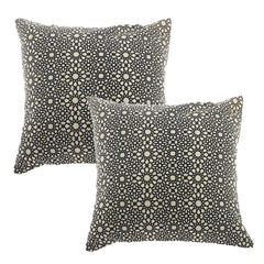 Pack of 2 Geometric Pattern Black Cushion Cover 45x45 (cm)