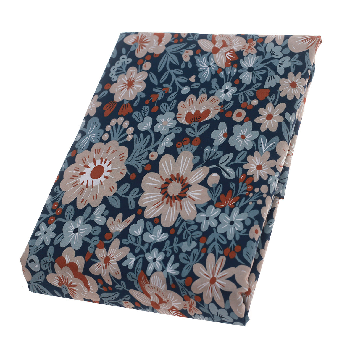 NAVY FLORALS DOUBLE BED SHEET 96X102"