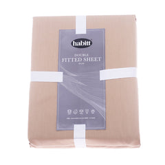 Beige Double Fitted Sheet 72x78"(P)