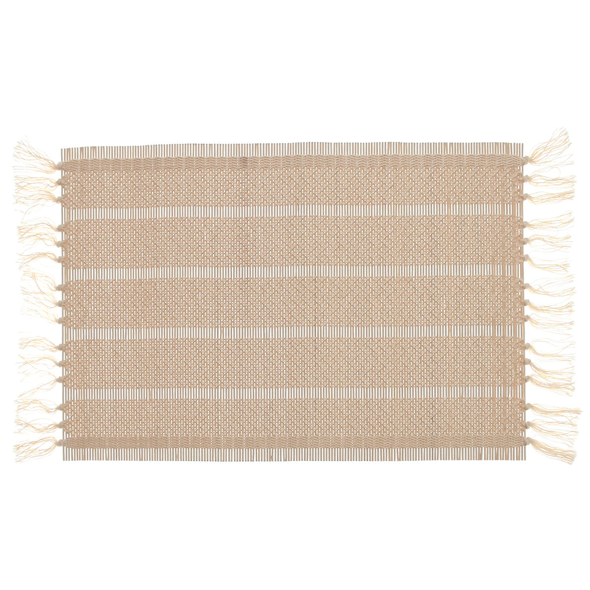 Beige Chevron Bamboo Mat 13X19”