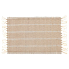 Beige Chevron Bamboo Mat 13X19”