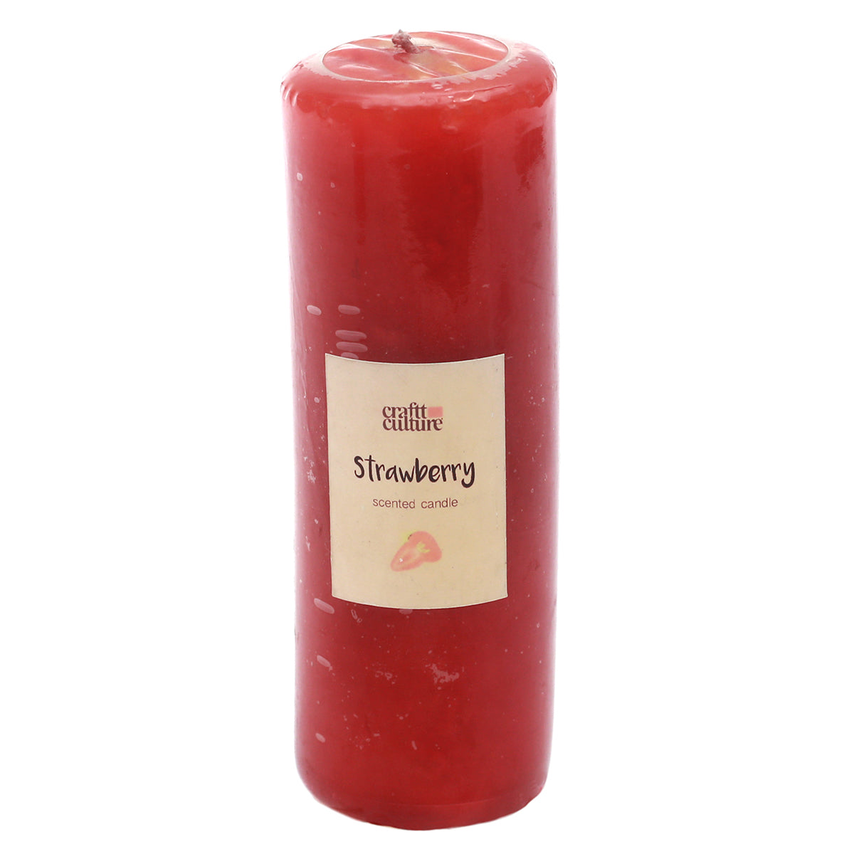 Pillar Candle Round Strawberry (2x6)