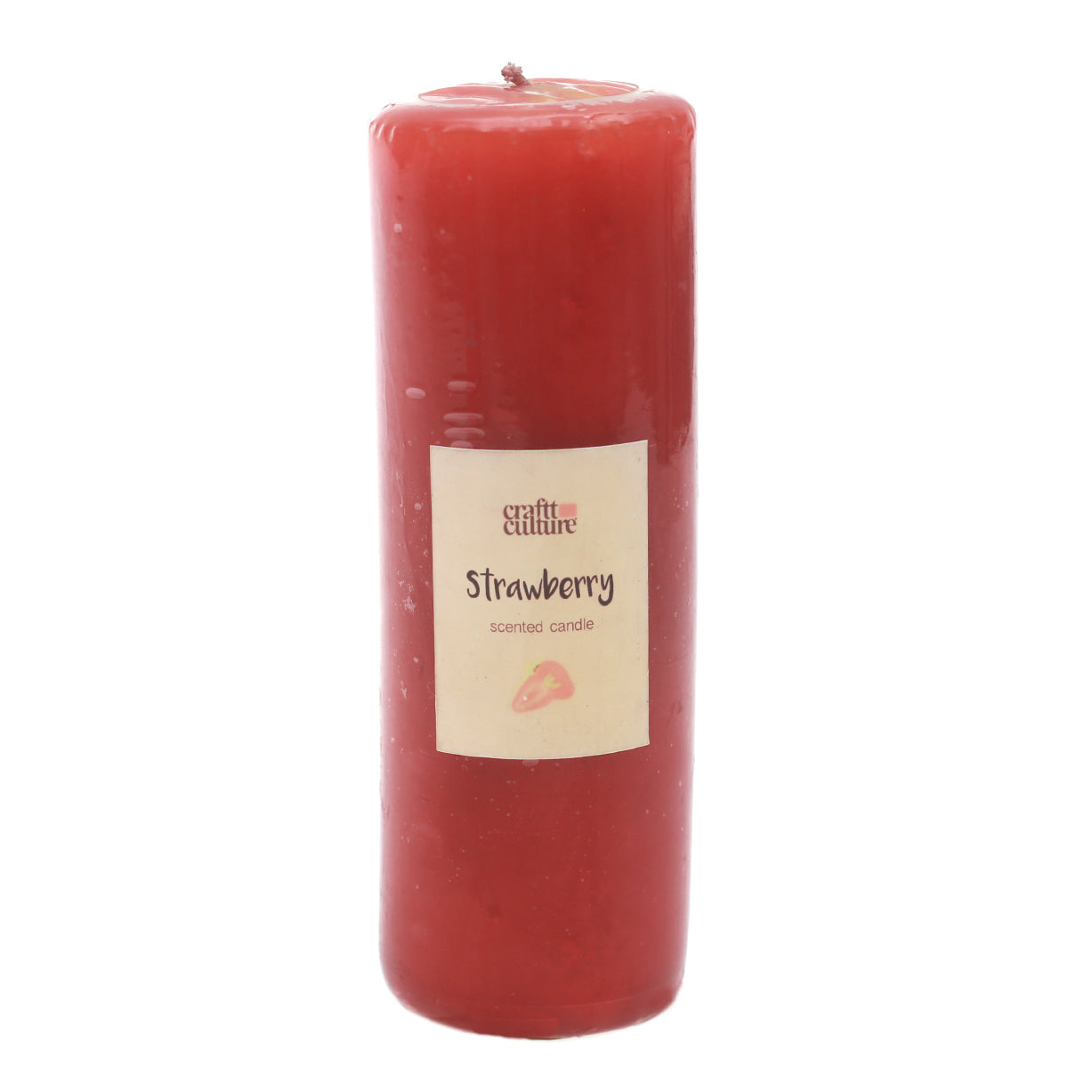 Pillar Candle Round Strawberry (2x6)