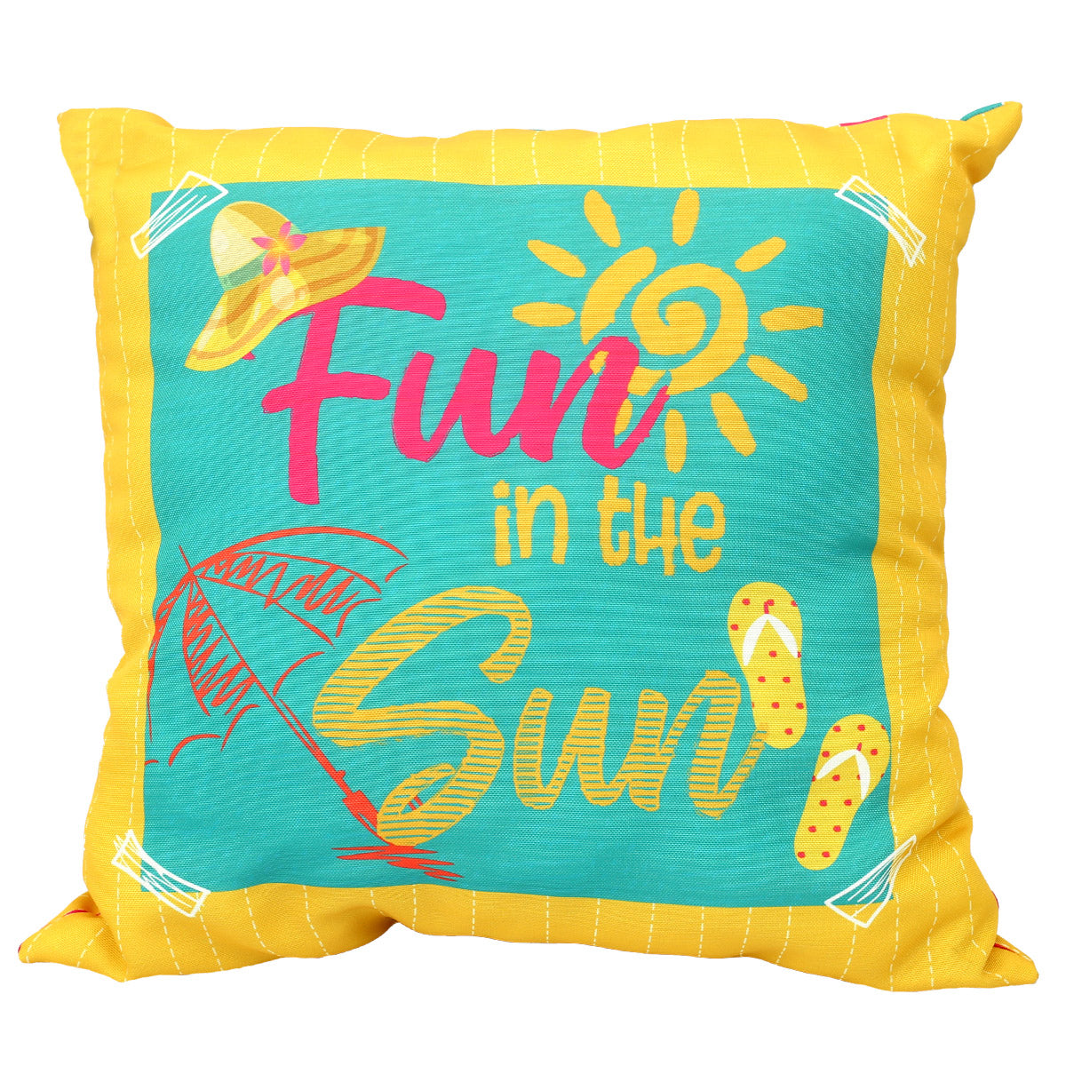 Beach Fun In The Sun Yellow Cushion 45x45 (cm)