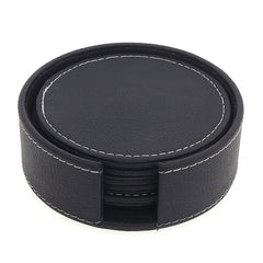 Round Leather Coasters (Black)