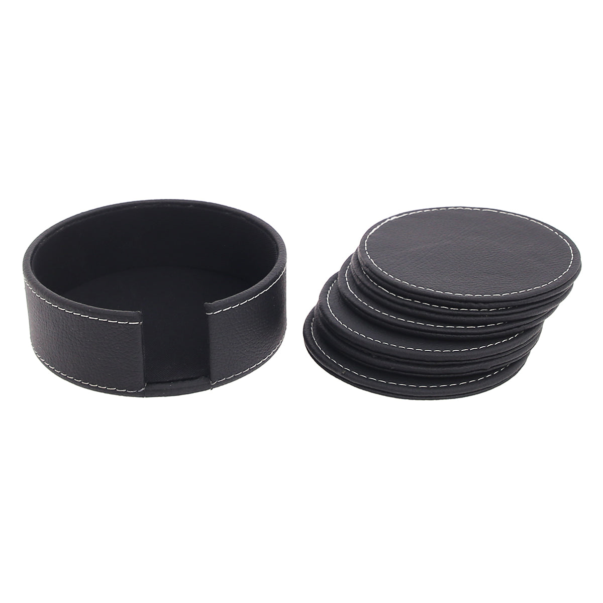 Round Leather Coasters (Black)