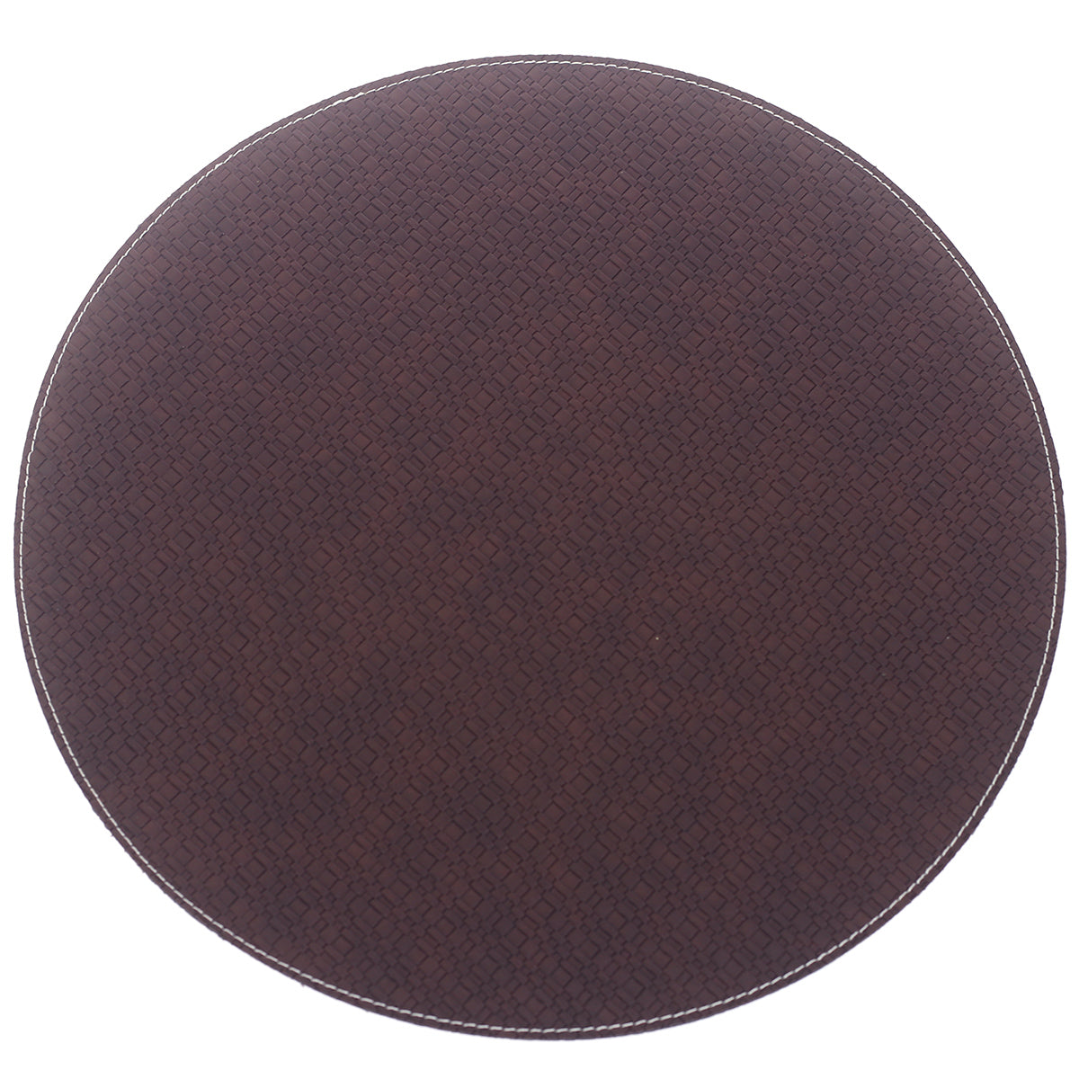 Mat Round Knitted (Bot/Same) Brown