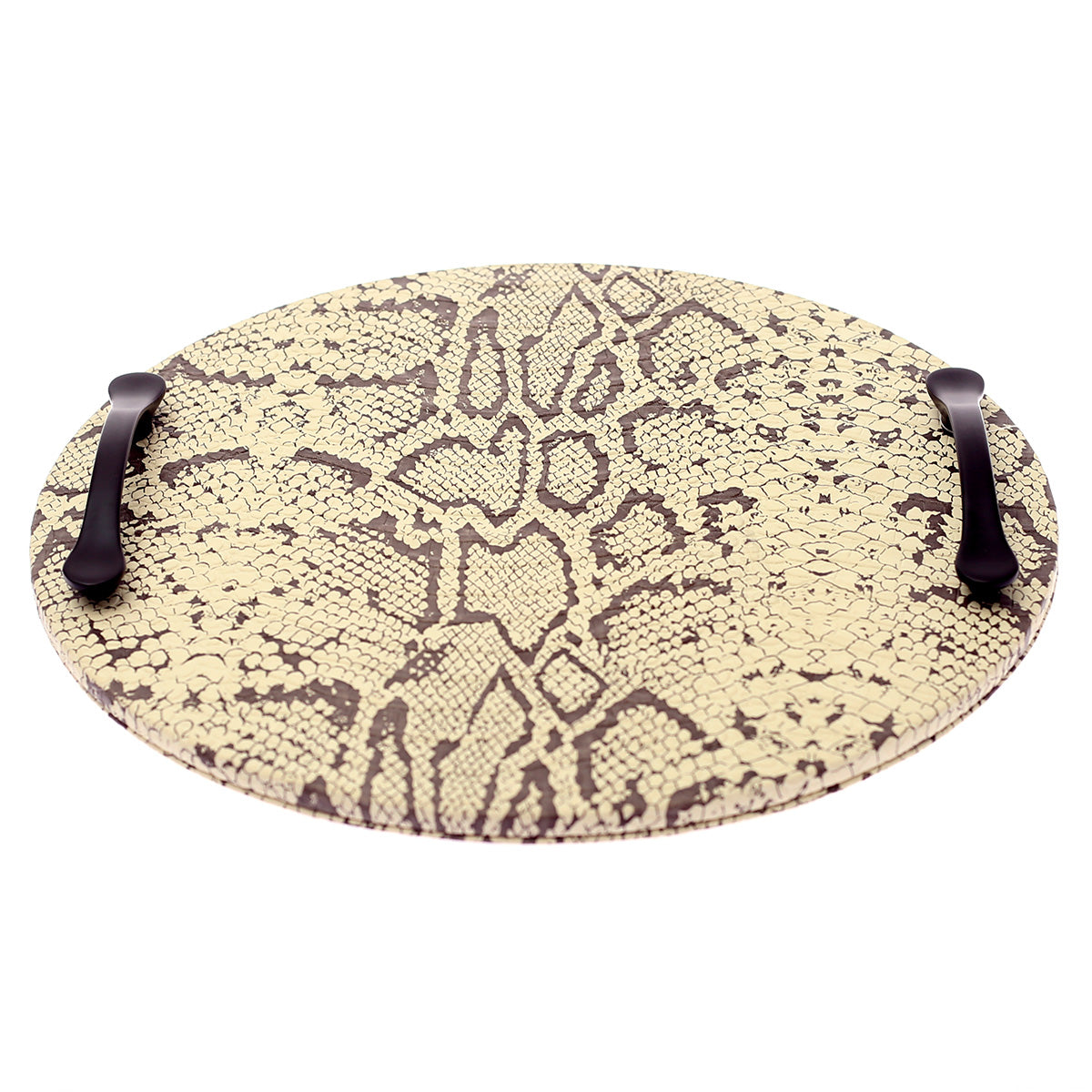 Snake Skin Leather Tray (Black & White)