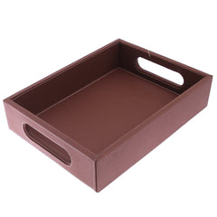 Leatherette Tray Brown S